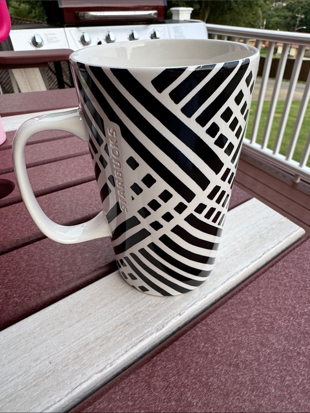 Starbucks 2014 Black & White Geometric Ceramic Mug